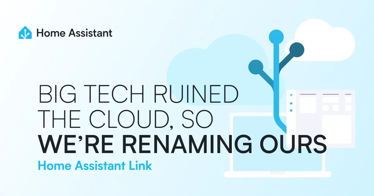 Official announcement illustration with the Home Assistant Link name.