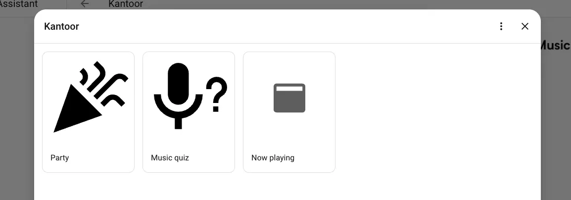 Music Assistant’s Home Assistant media browser offers Party, Music quiz and Now playing dashboards