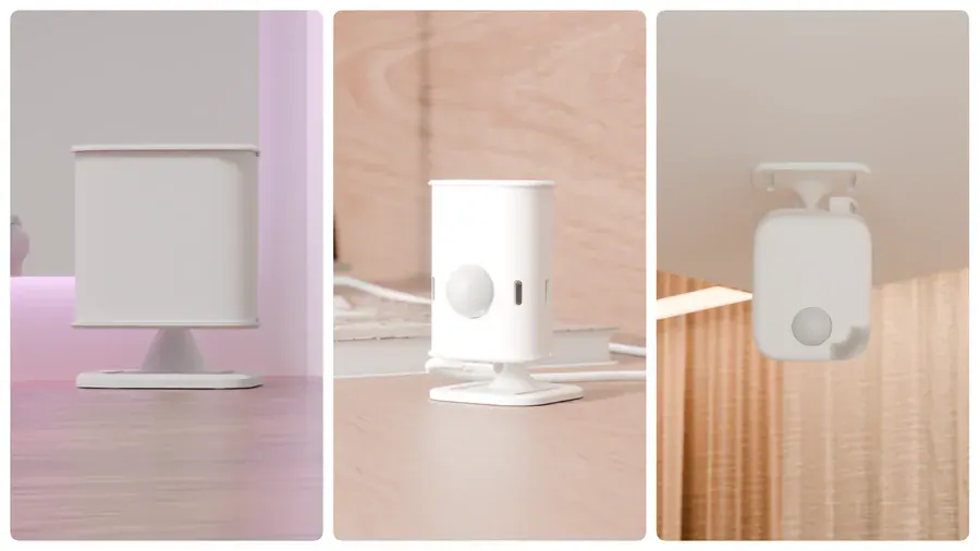 Everything Presence Lite, One and Pro sensors, from left to right